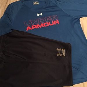 Men’s Under Armour XL Shorts and Shirt.